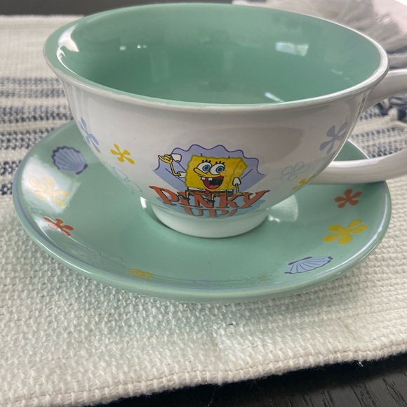 Nickelodeon SpongeBob SquarePants Tea Cup & Saucer Set 12 oz - Picture 1 of 12